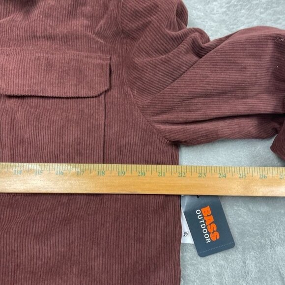Bass Outdoor Corduroy Worker Shirt Rum Raisin Mens Small Shacket a1695 - Picture 8 of 10